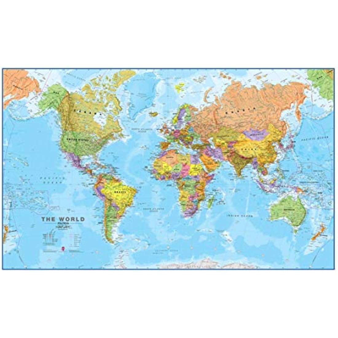 Maps International 2025 World Wall Map | Laminated Political Poster
