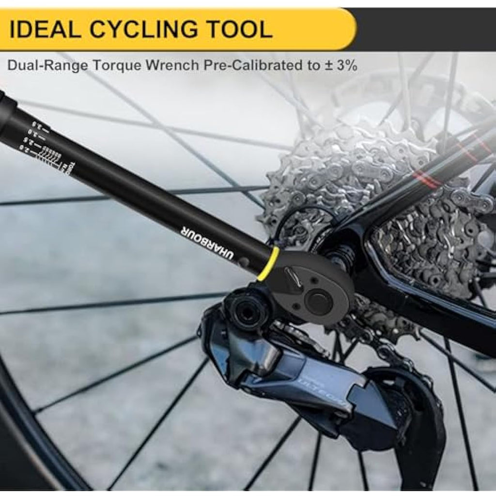 Uharbour 3/8" Drive Torque Wrench, 5-60 Nm, ±3% Accuracy for Bikes & Cars