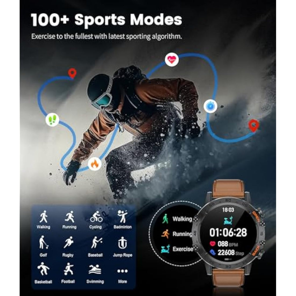 FEELNEVER Military Smart Watch for Men | 1.39" HD Screen & Bluetooth Call