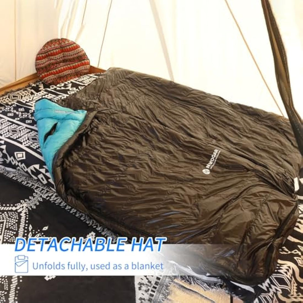 NewDoar Ultralight 800FP Duck Down Sleeping Bag – Wearable & Waterproof