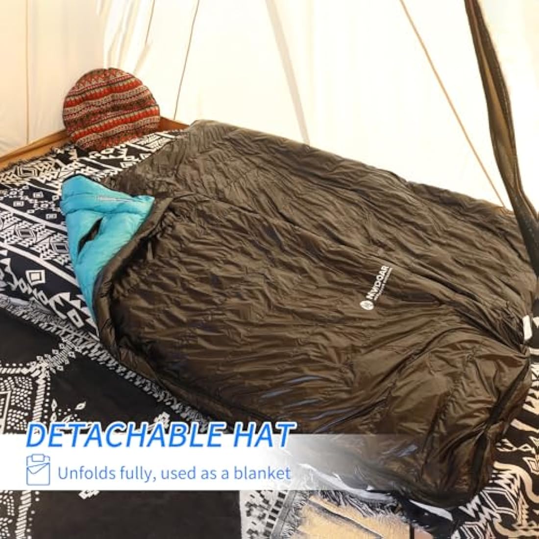NewDoar Ultralight 800FP Duck Down Sleeping Bag – Wearable & Waterproof
