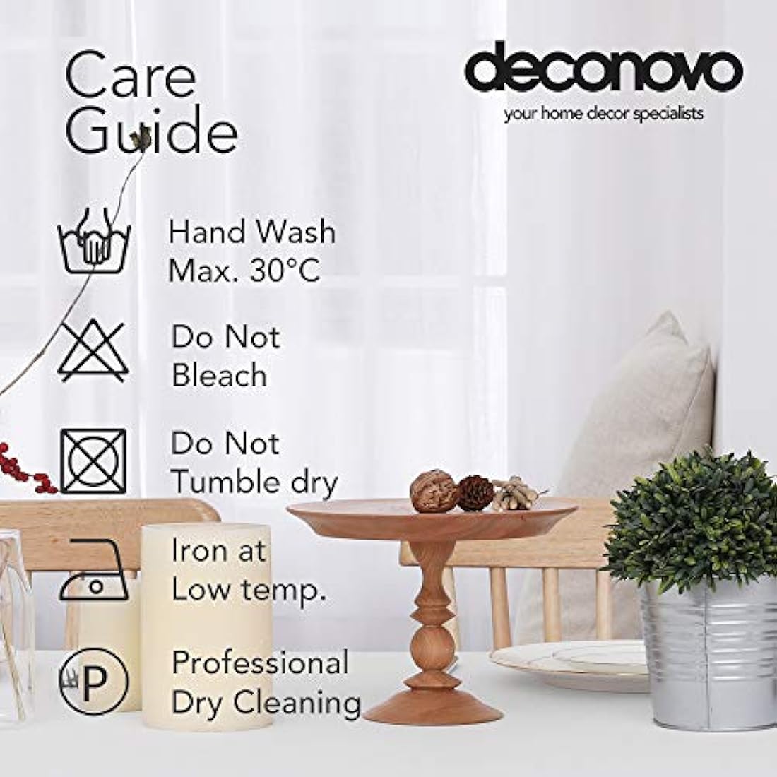 Deconovo Faux Linen Rectangle Tablecloth | Water Resistant – 52x90in