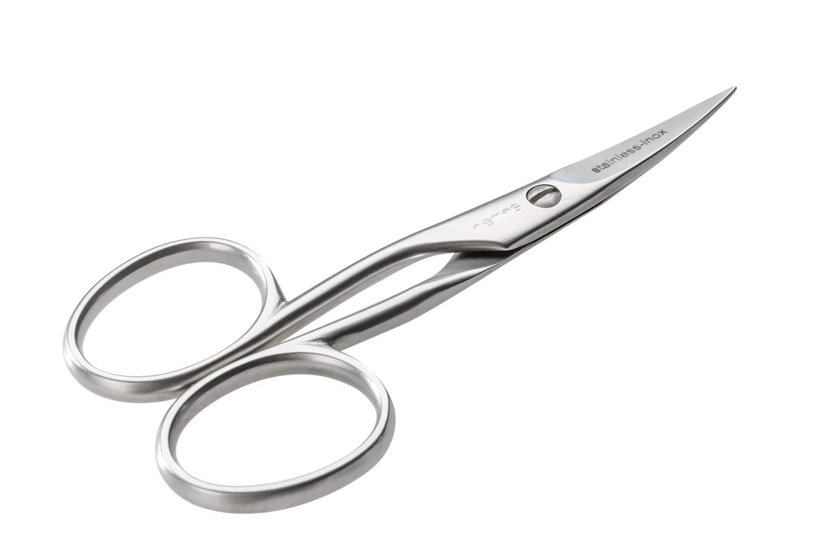 REMOS Left-Handed Nail Scissors – Stainless Steel Curved Blade – 9.5cm