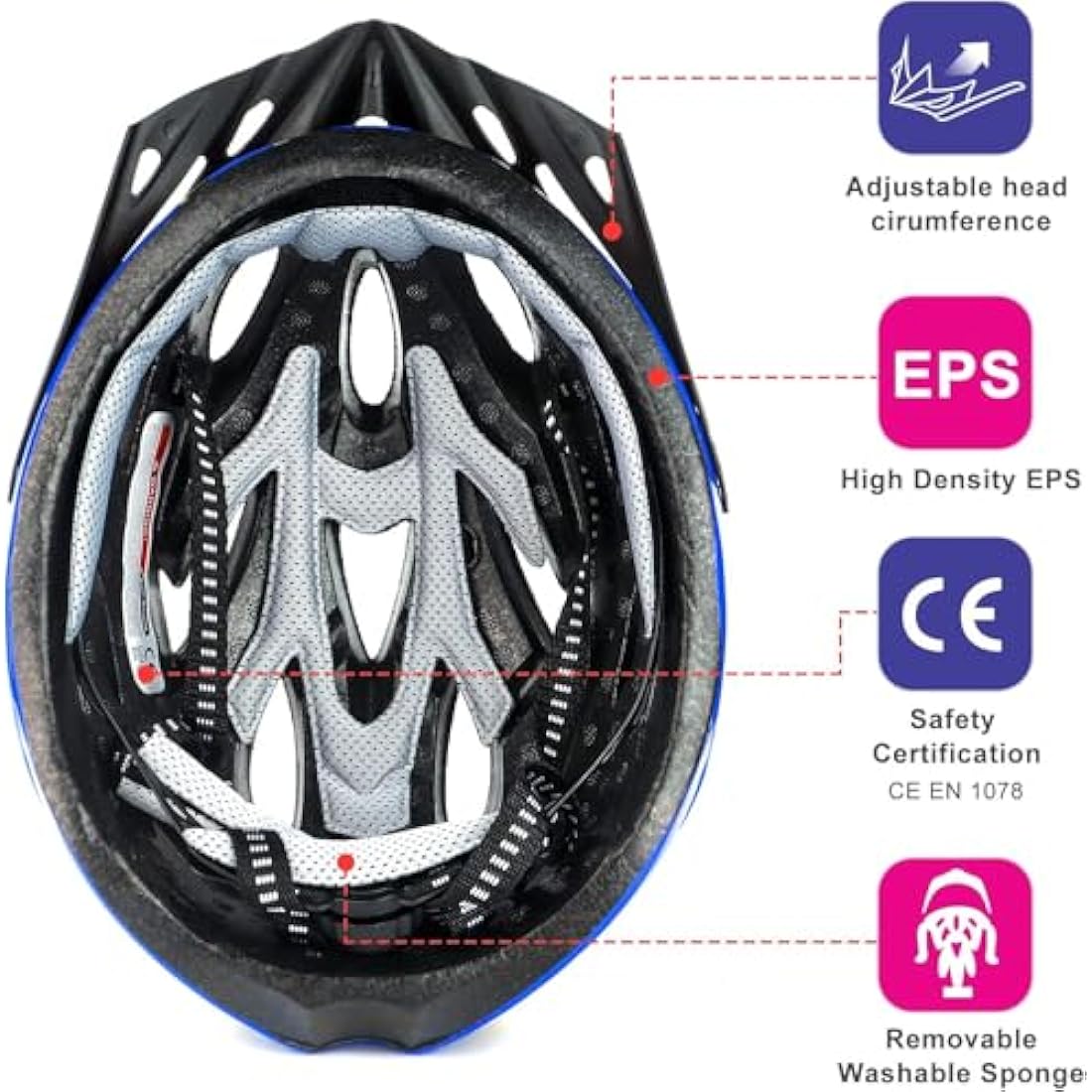 RaMokey Cycle Helmet | Lightweight Road & Mountain Bike Helmet (58-62cm)