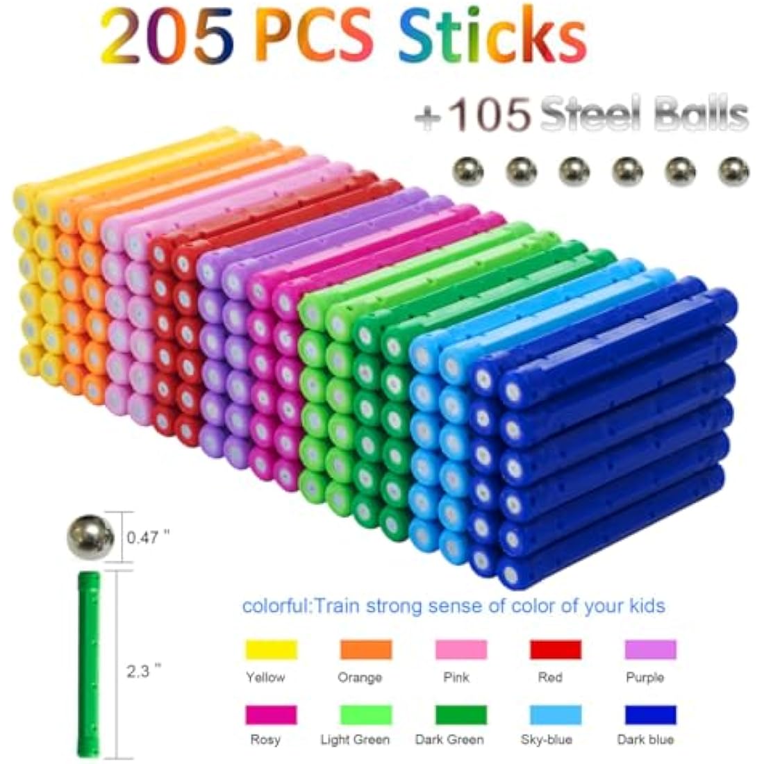 Jolof Store Magnetic Building Blocks – 310pc STEM Construction Toy Set
