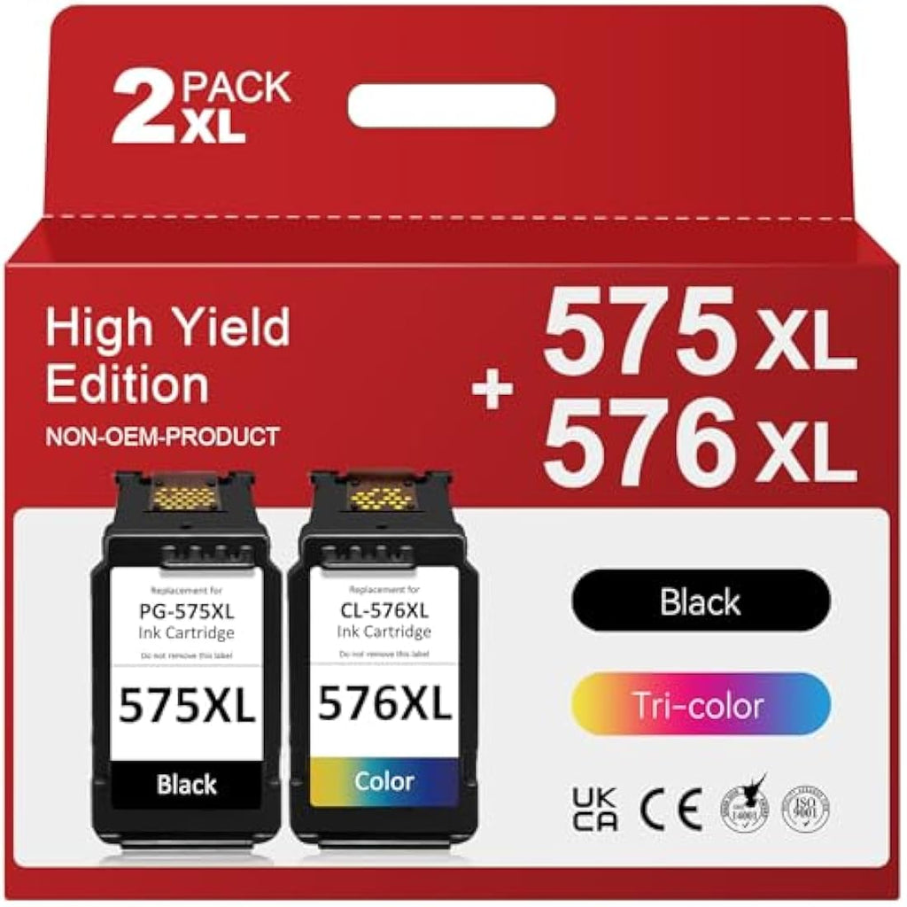 Economink PG-575XL CL-576XL Ink Cartridges for Canon Pixma TS3550i | 2-Pack