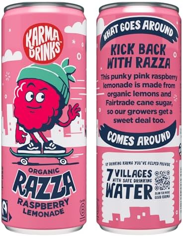 Karma Drinks Razza Raspberry Pink Lemonade | Organic Soft Drink | 24 x 250ml