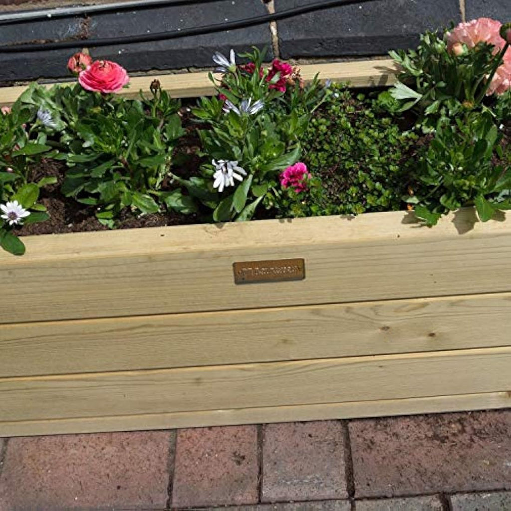 Rowlinson Marberry Patio Planter – 85L Wooden Garden Pot, Natural Timber