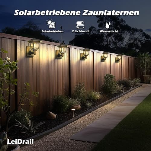 LeiDrail Solar Fence Lights – 4 Pack Waterproof Edison Bulb Outdoor Wall Decor