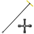 17''-37'' Adjustable Water Meter Key – Carbon Steel T-Handle
