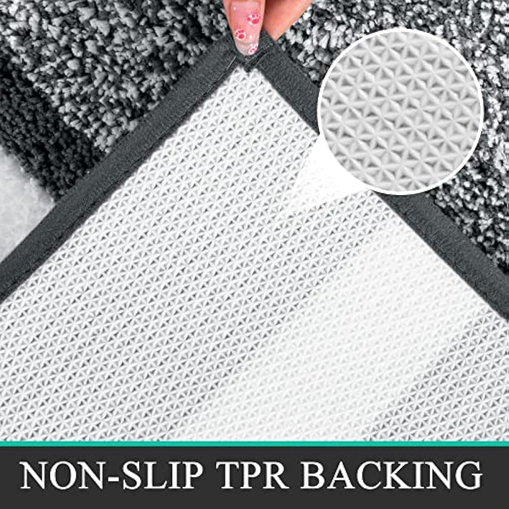 Pauwer 3-Piece Microfiber Bath Mat Set | Non-Slip Absorbent Bathroom Rugs