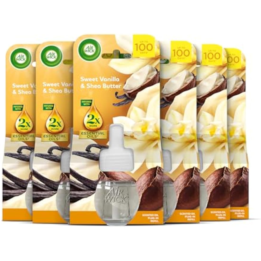 Air Wick Plug in Diffuser Refill - White Vanilla Bean - 6 x 19ml Pack