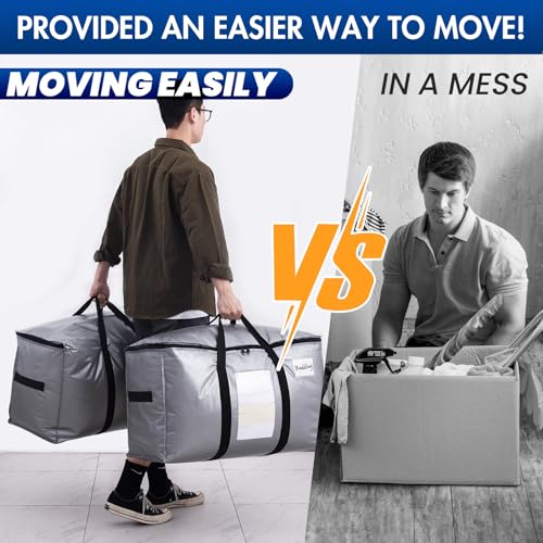 TAILI Heavy Duty Moving Bags | 4 Pack Extra Large Waterproof Storage Bags