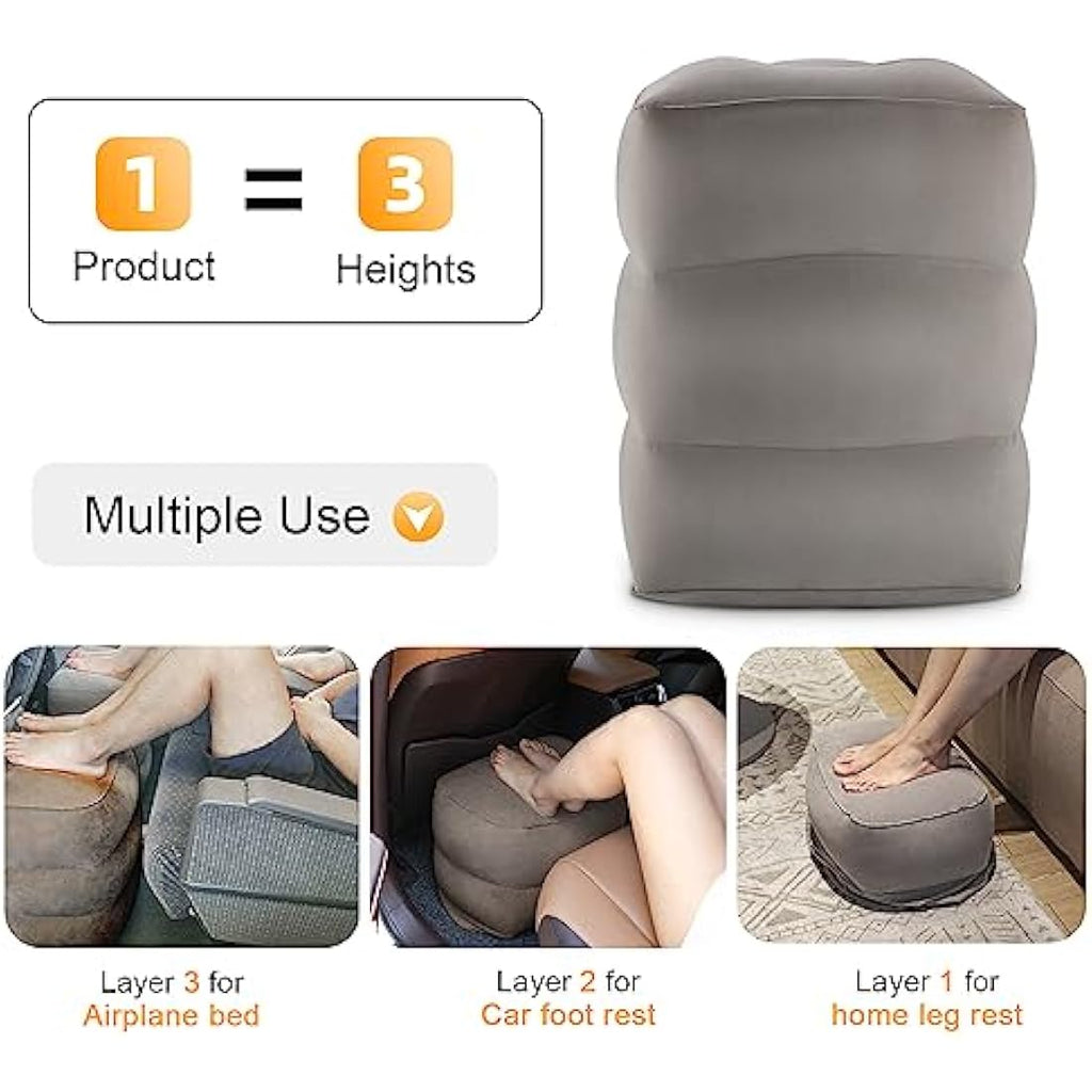 Jolof Store Inflatable Travel Foot Rest - Adjustable Kids Airplane Bed, 2 Pack