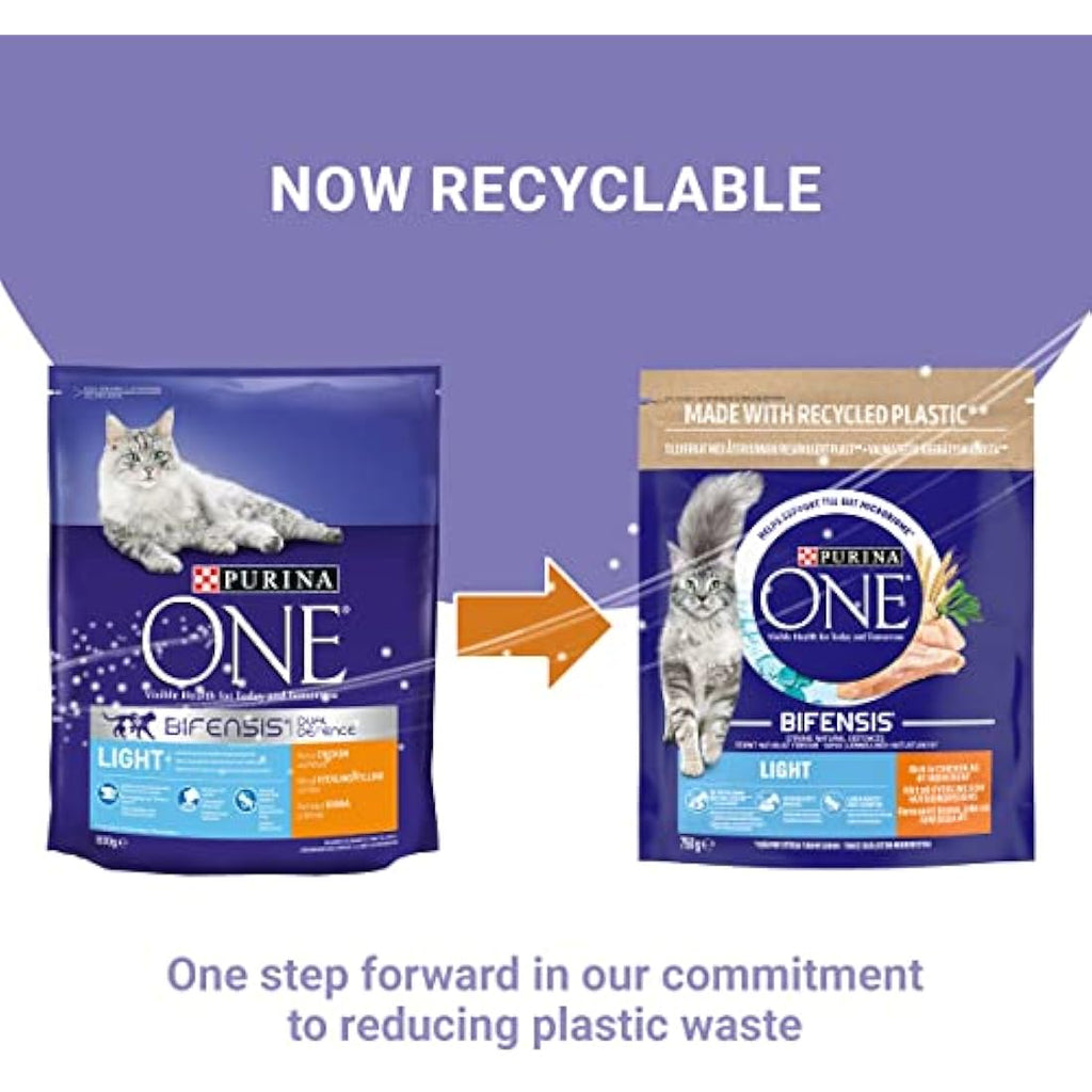 Purina ONE Light Chicken Dry Cat Food - Weight Management - 4 x 750g