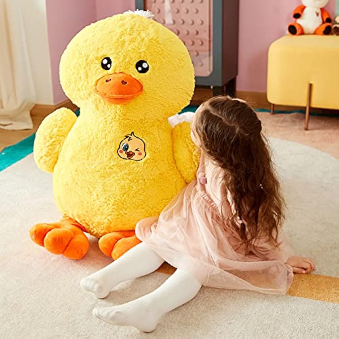 IKASA Giant Duck Stuffed Animal – 50cm Soft Kawaii Plush Toy for Kids
