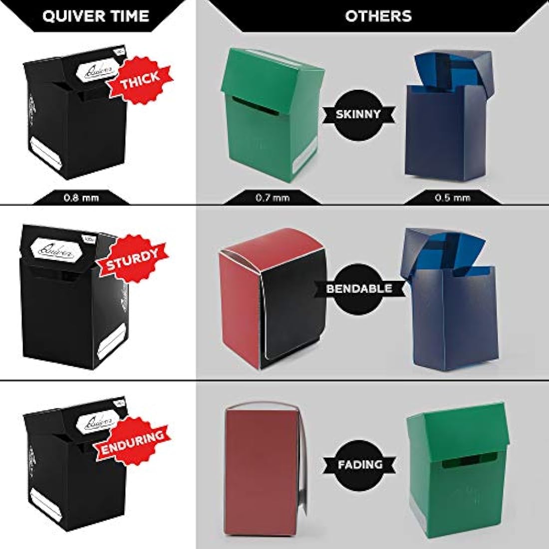 Quiver Time 100+ Deck Blocks - Set of 5 TCG Card Boxes with Dividers