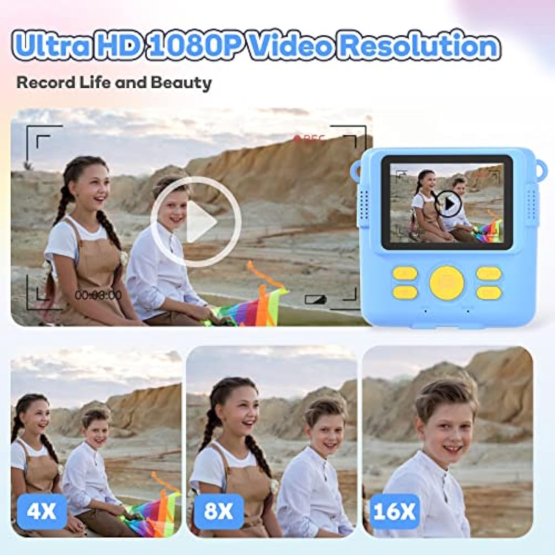 OPERHOO Kids Instant Print Camera | 1080P HD Digital Toy with 32GB SD Card