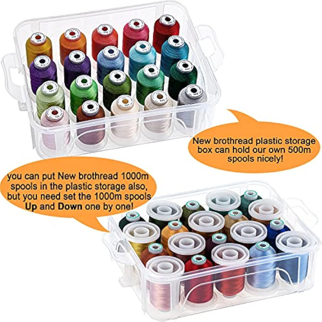 New brothread 4-Layer Stackable Thread Organizer Box - Holds 80 Spools