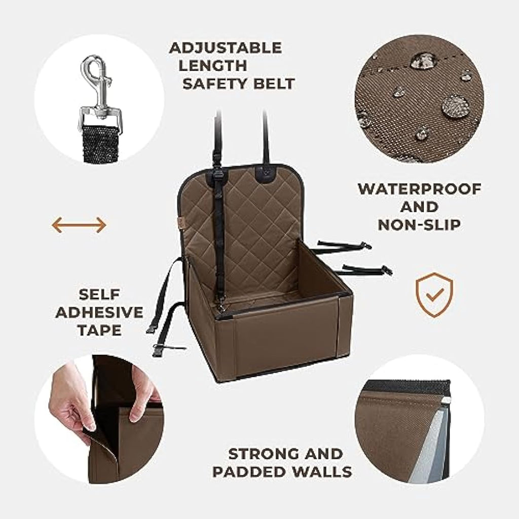 Wuglo Dog Car Seat – Waterproof Booster Seat for Small to Medium Dogs