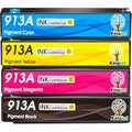 Kingjet 913A Ink Cartridges for HP PageWide Pro 477dw 377dw | 4-Pack CMYK