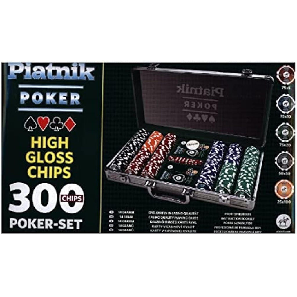 Piatnik 7903 High Gloss Poker Set - 300 Chips in Aluminum Case