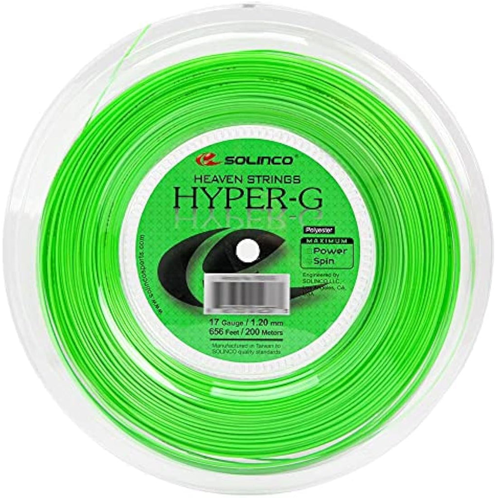 Solinco Hyper-G Tennis String Reel | 16L 1.25mm Co-Polyester - Green