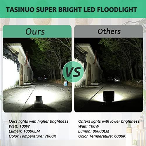 YIQIBRO 100W LED Floodlight 2 Pack – 10000LM 6500K IP67 Waterproof