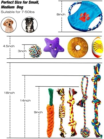 Dog Rope Toys - 10 Pack Puppy Teething and Tug of War Set
