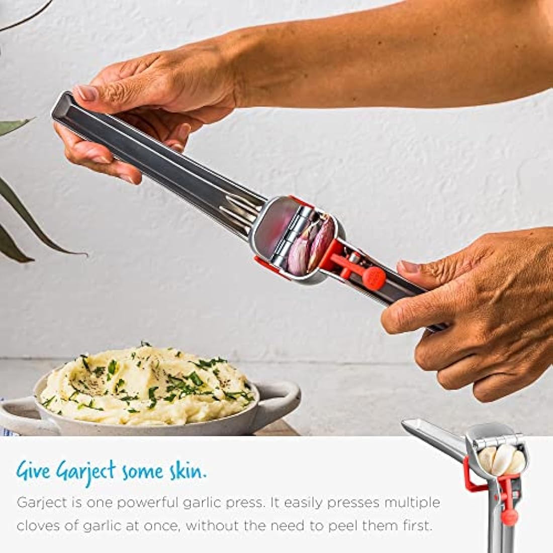 Dreamfarm Garject – 2-in-1 Garlic Press and Mincer with Peel Ejector