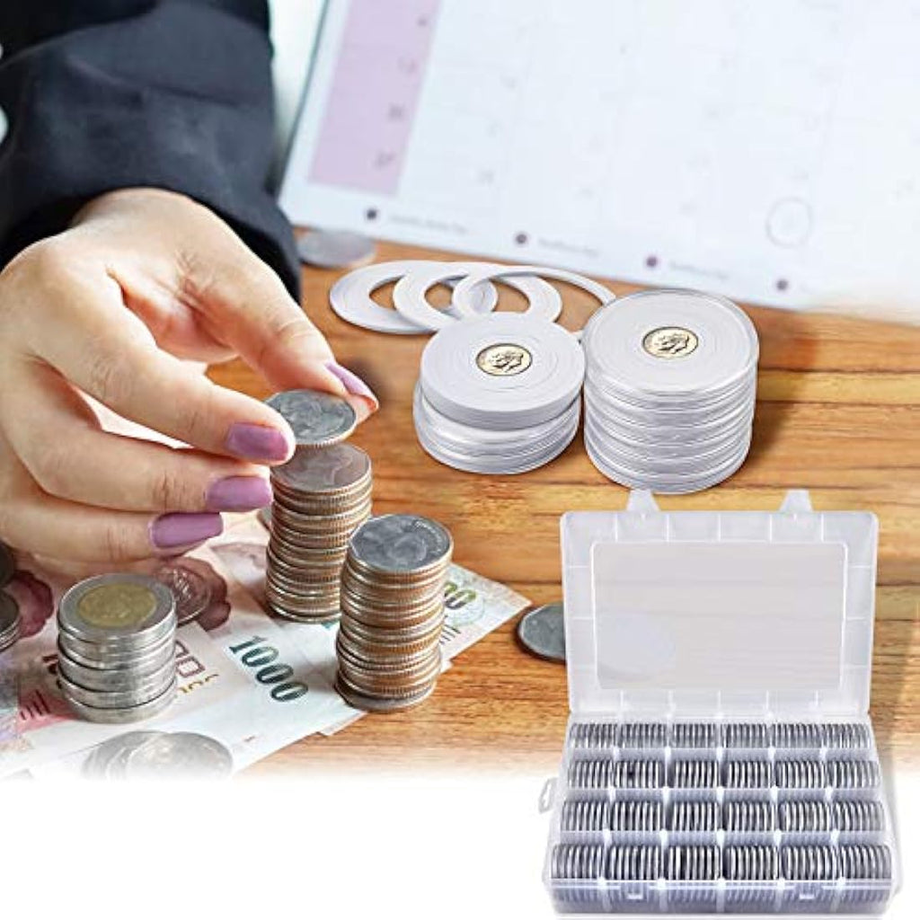 Jolof Store 168 Piece Coin Capsules with Foam Gaskets and Storage Box