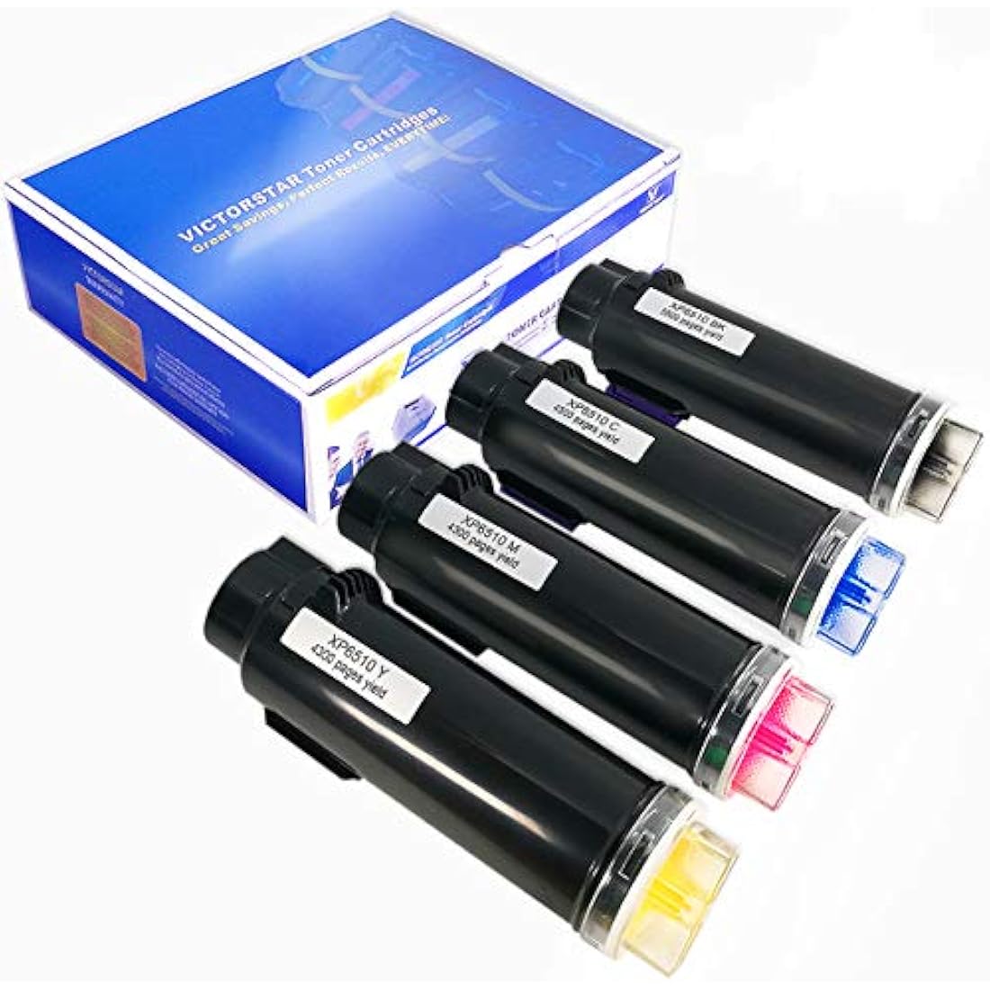 VICTORSTAR High-Yield Toner Cartridge 4-Pack for Xerox Phaser 6510 6515