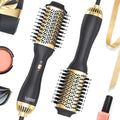LANDOT Hair Dryer Brush – 3-in-1 Hot Air Styler and Volumizer, Black/Gold