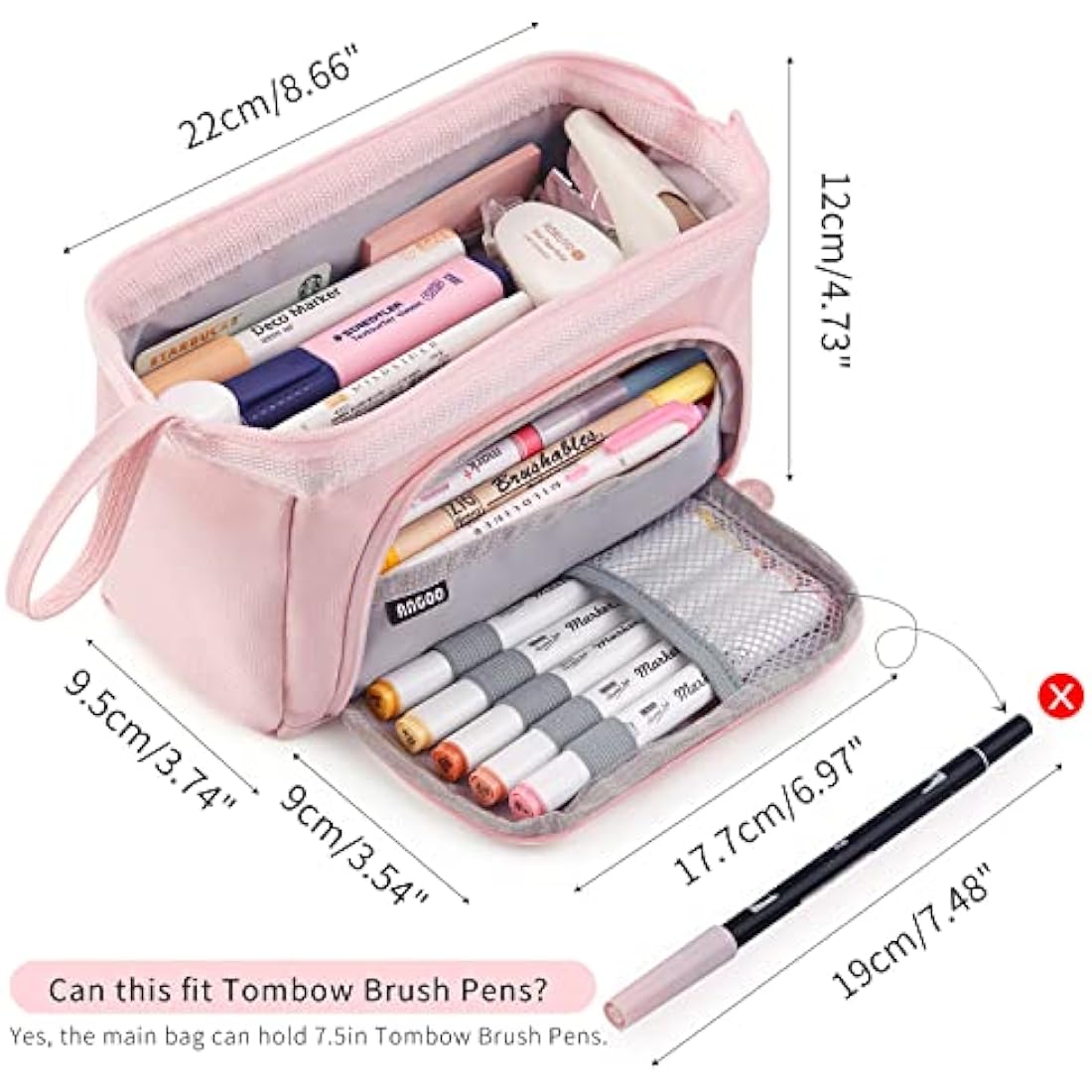 EASTHILL Large Capacity Pencil Case | Durable Canvas Stationery Pouch