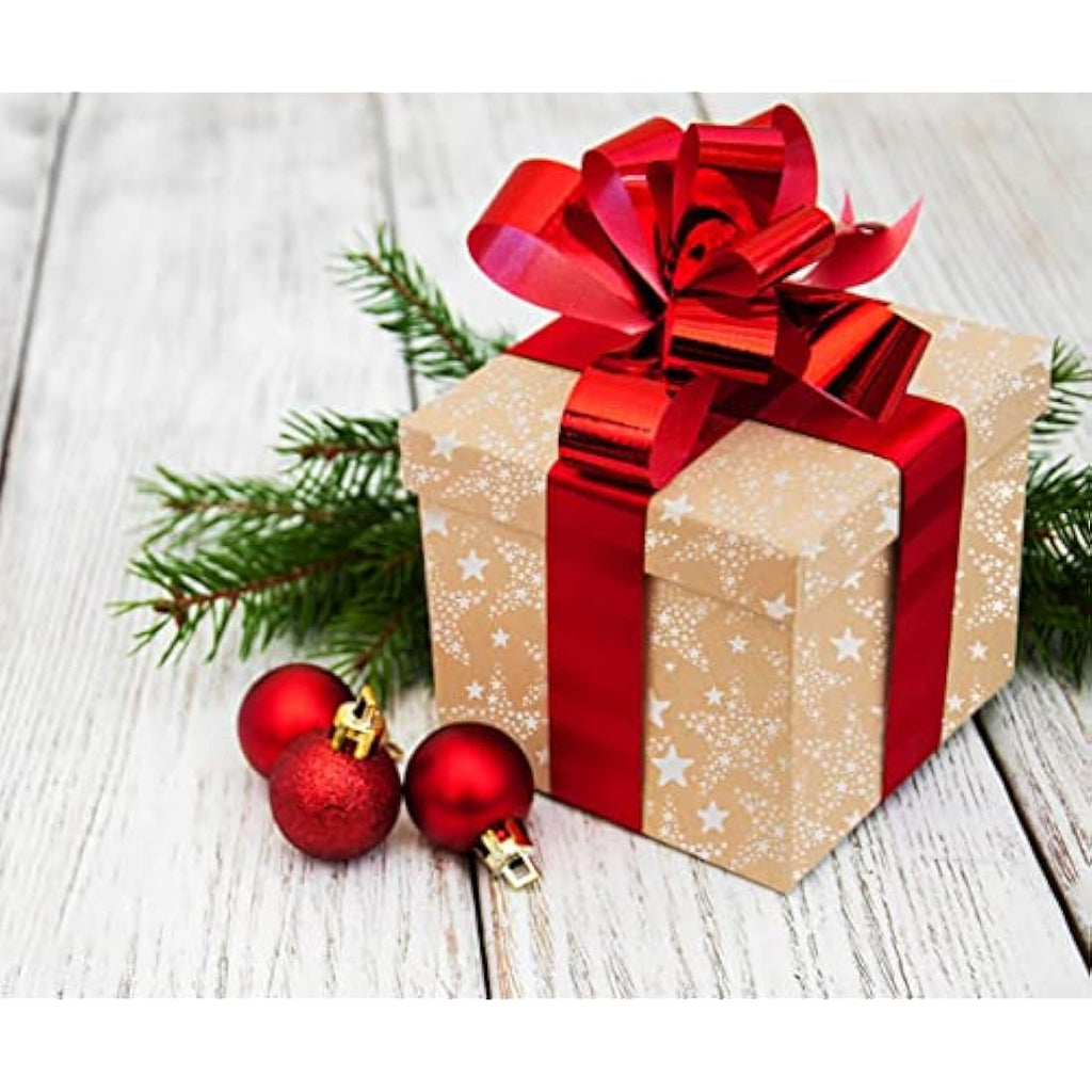 Topeedy White Star Kraft Gift Wrapping Paper Roll - 43cm x 15m Recycle