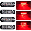 4pcs Ultra-Thin Red LED Emergency Strobe Warning Lights