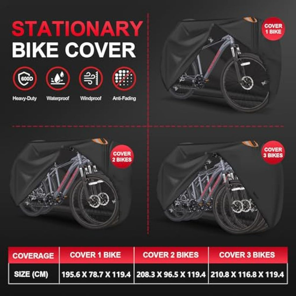 Zettum Heavy Duty Bike Cover | 600D Waterproof Outdoor Bicycle Storage
