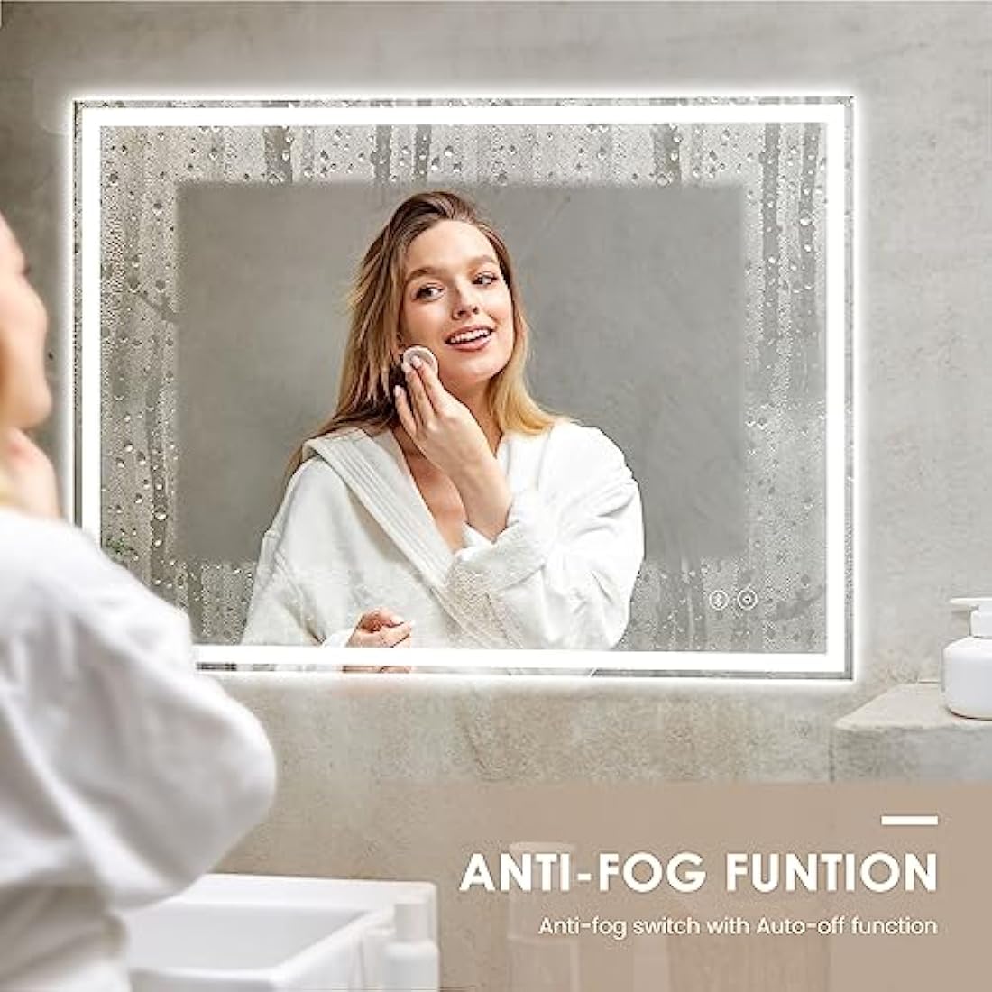 Dripex Bluetooth LED Bathroom Mirror | Anti-Fog with Shaver Socket
