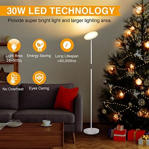 OUTON LED Floor Lamp – 30W 3000LM Modern Torchiere with Remote Control