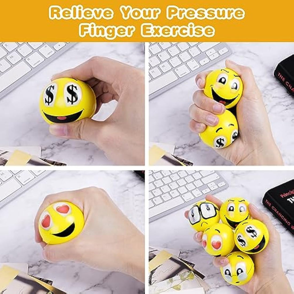 Funny Face Stress Balls – 20pcs PU Foam Squeeze Fidget Toys