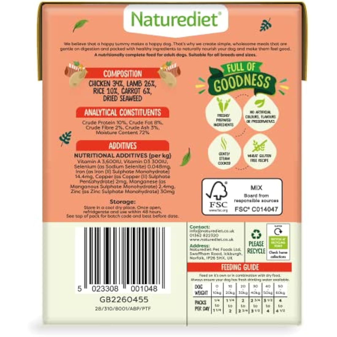 Naturediet Chicken & Lamb Wet Dog Food - Natural & Balanced (18 x 390g)