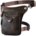 Men's Genuine Leather Motorcycle Drop Leg Bag & Waist Pack