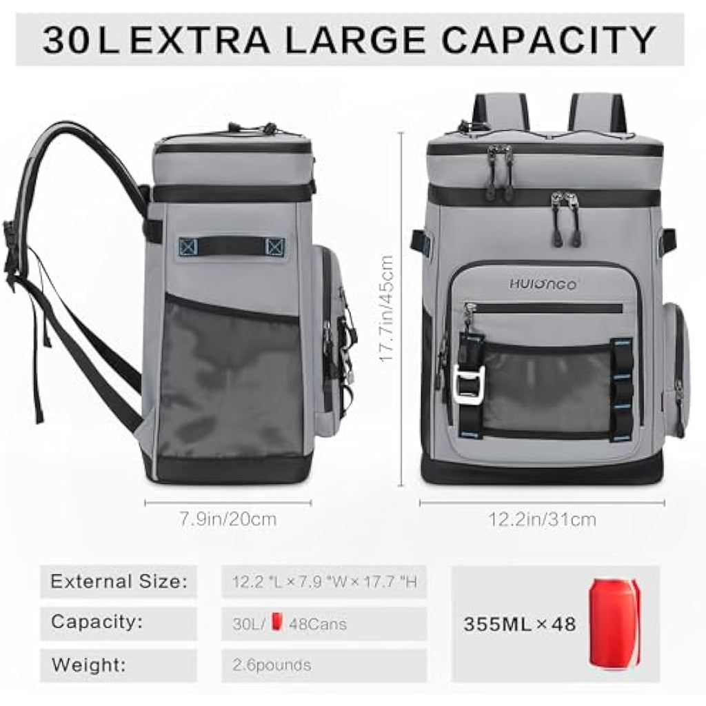 Hulongo Insulated Cooler Backpack | 35-Can Large Leakproof Waterproof Bag