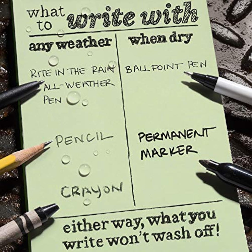 Rite in the Rain Weatherproof Hard Cover Notebook | Green, 6.75" x 8.75"