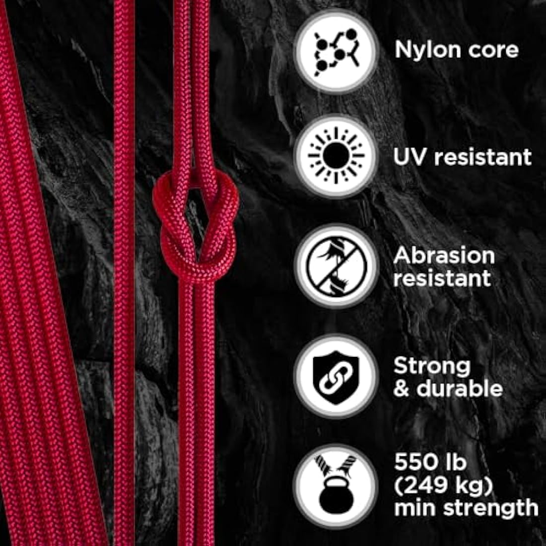 TECEUM 550lb Paracord – 4mm Nylon Tactical Survival Rope for Camping