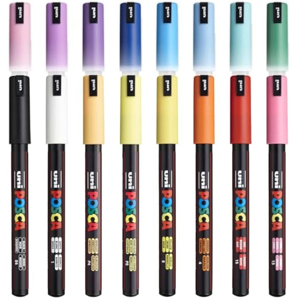 Posca PC-1MR Paint Markers | 0.7mm Ultra Fine Tip | Set of 16 Colors