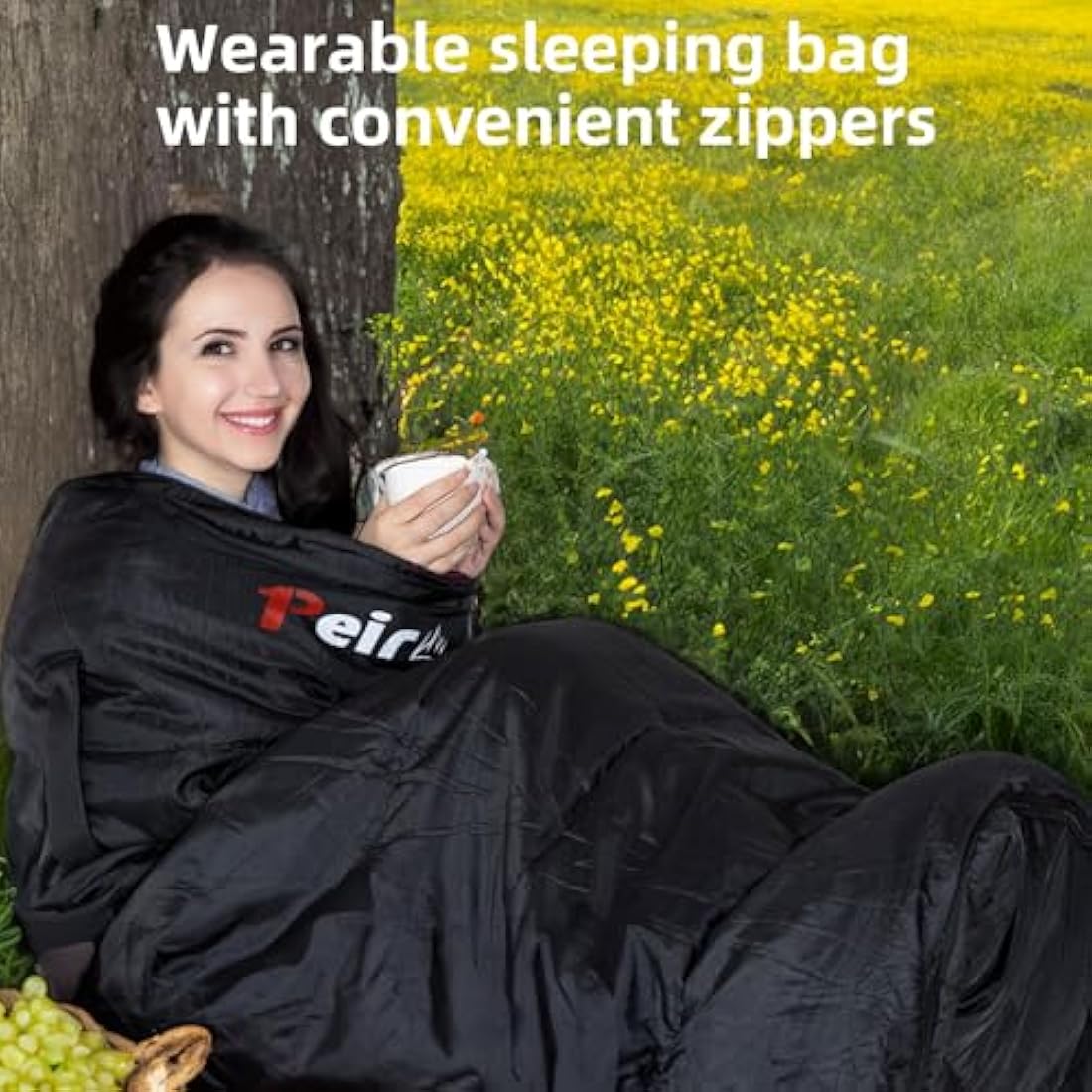 Peirhw XL Sleeping Bag – Extra Wide 3-Season Waterproof Cotton Camping Bag
