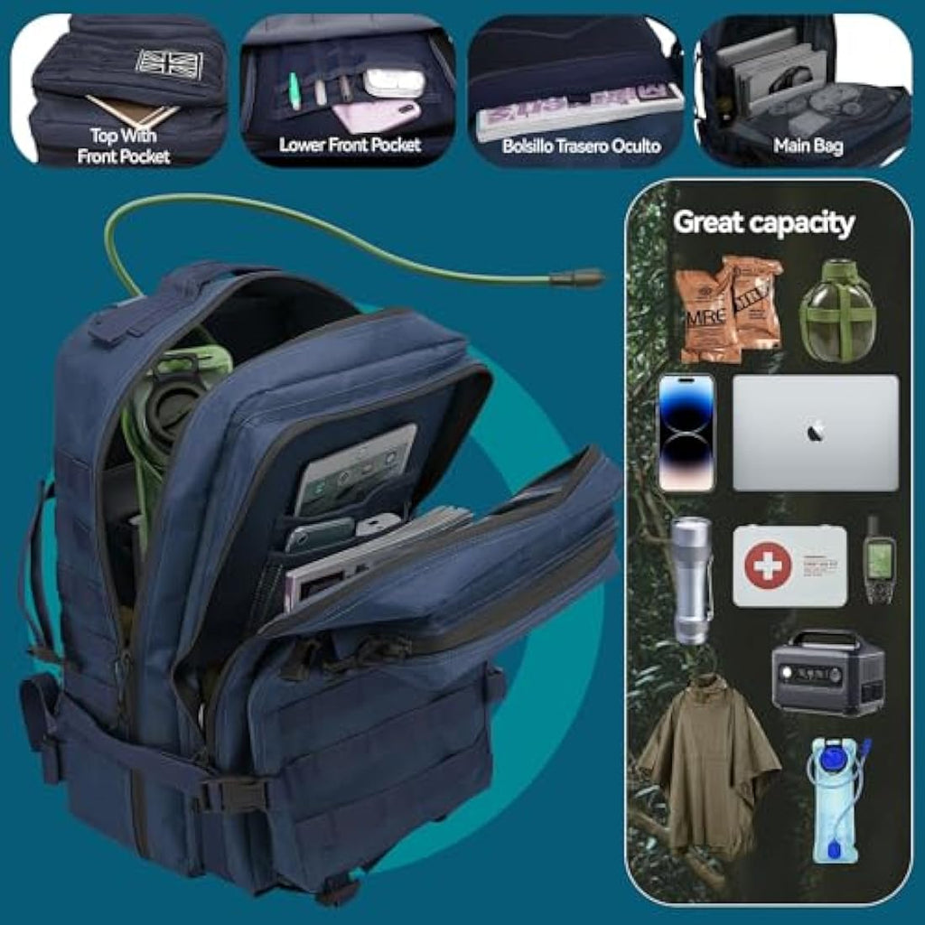 Delgeo 45L Military Tactical Backpack | 900D Molle Assault Rucksack