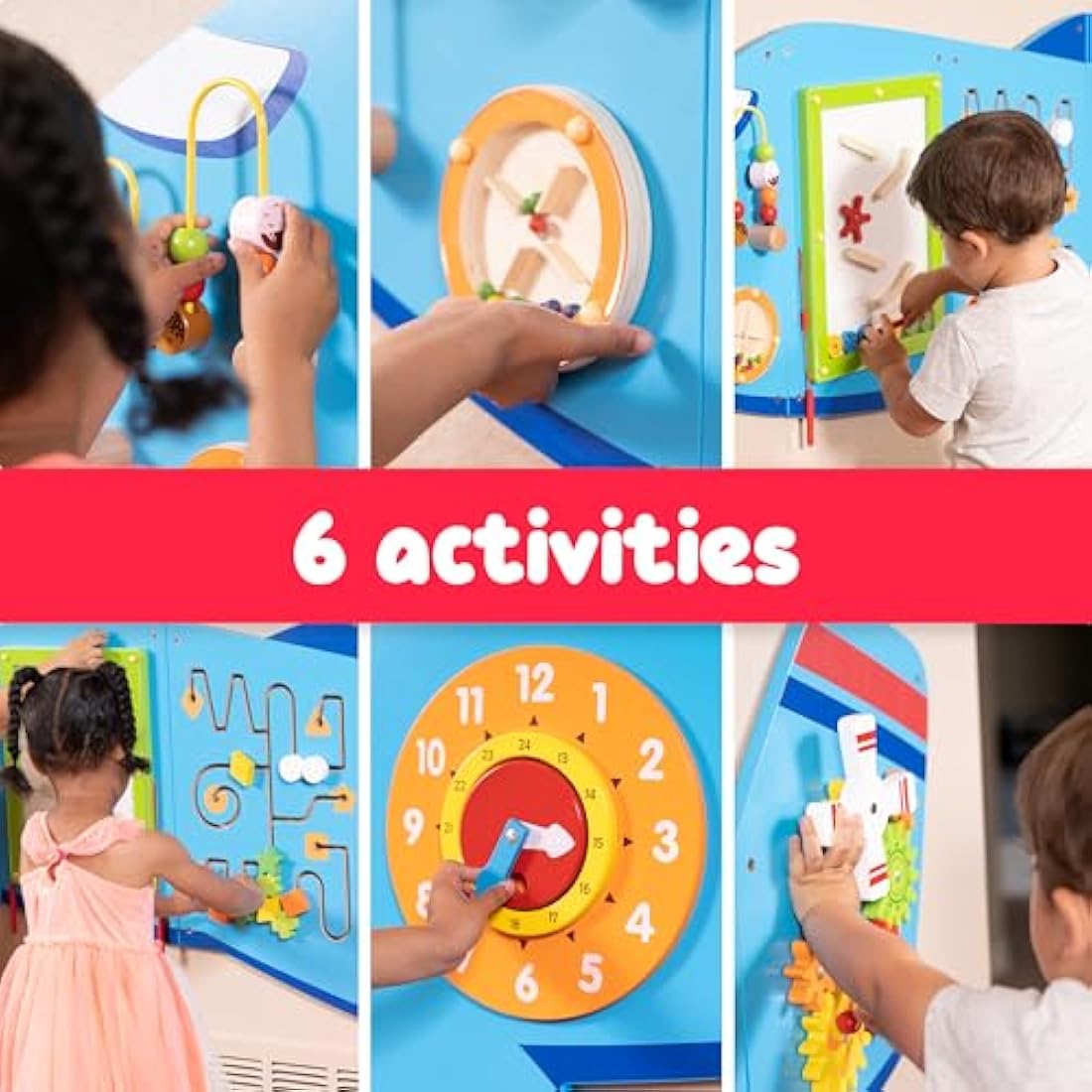 Jolof Store Airplane Activity Wall Panels | Montessori Sensory Busy Board