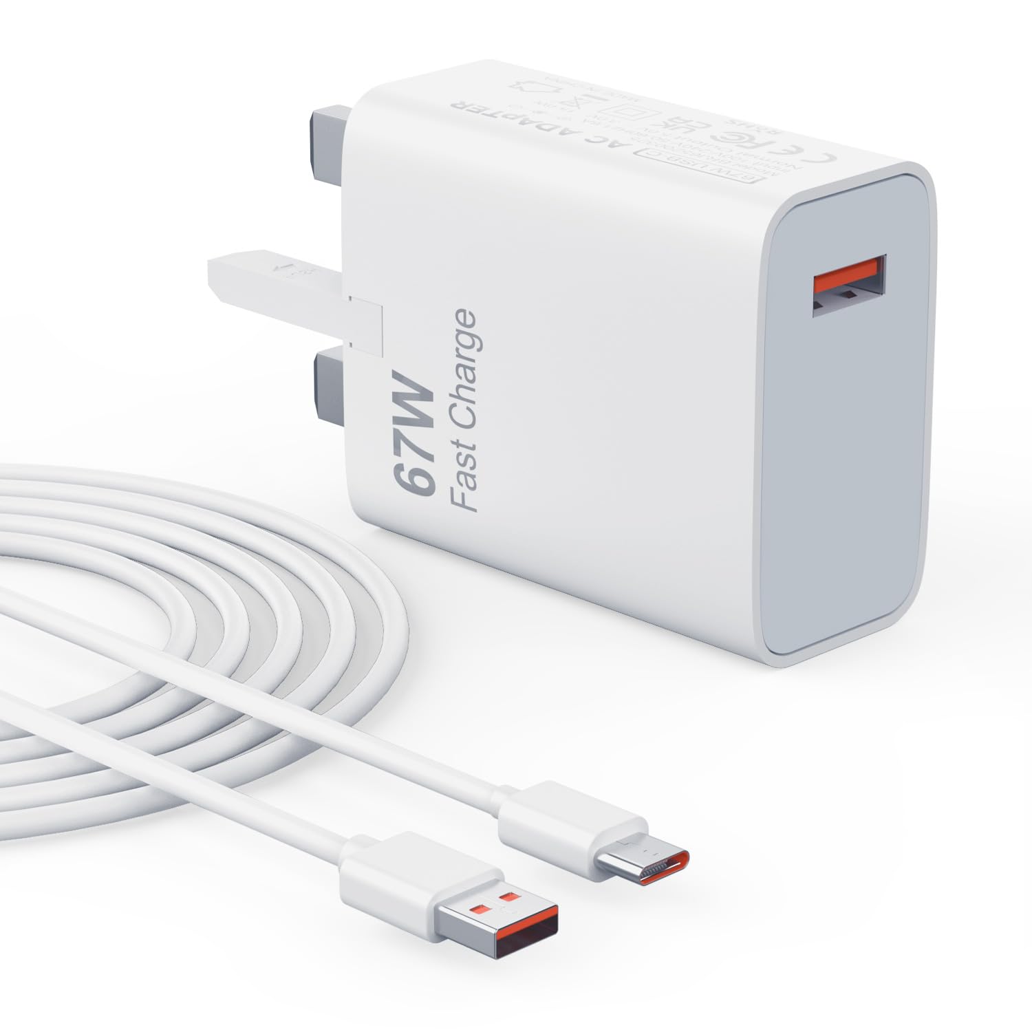 67W USB C Turbo Fast Charger for Xiaomi, Redmi & POCO